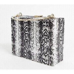 NEW - ASOS Design Snake Print Box Clutch Handbag